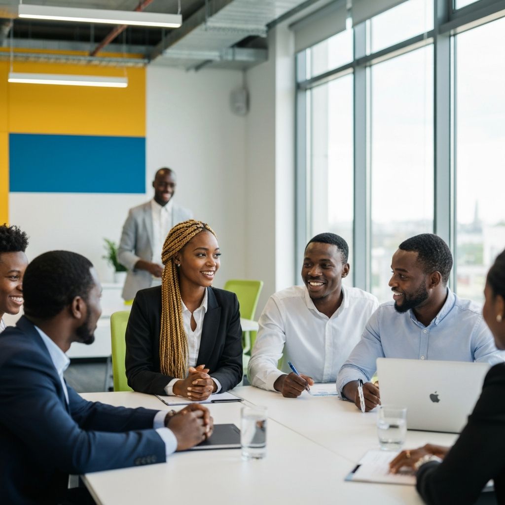 African business professionals in modern office